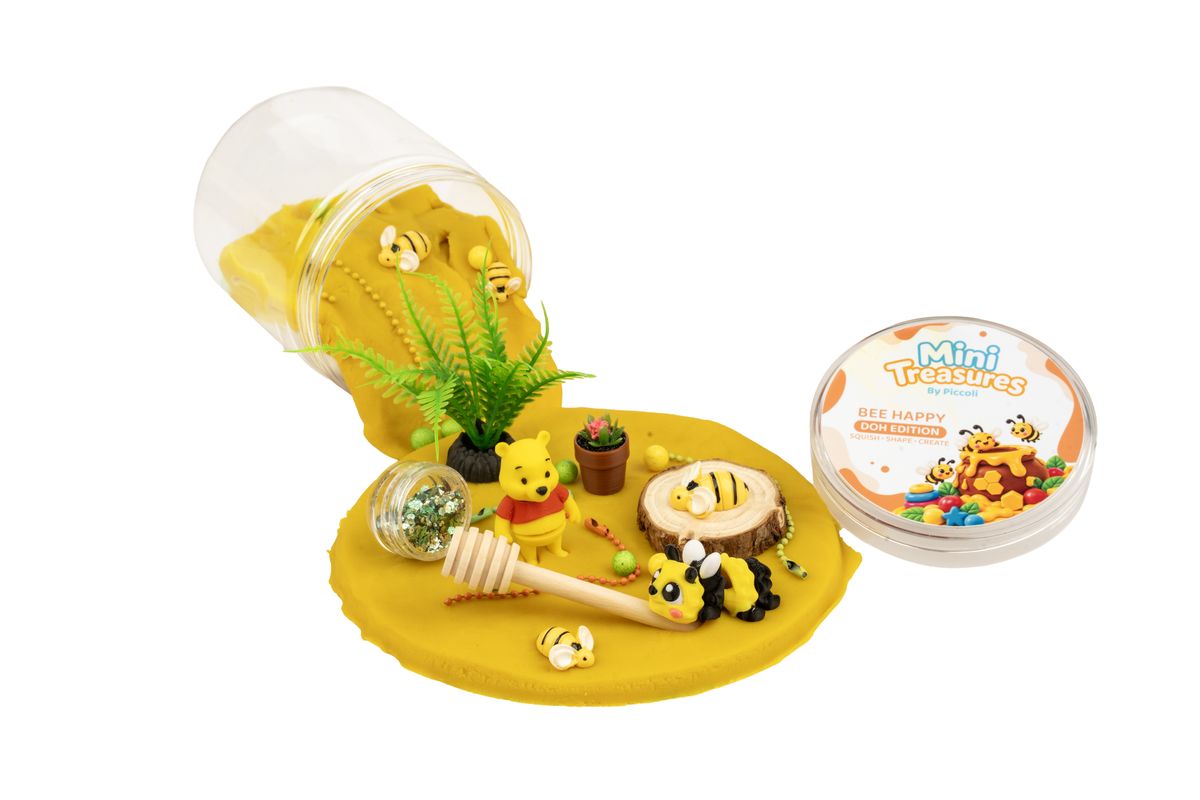 Bee Happy doh scene beside its tub