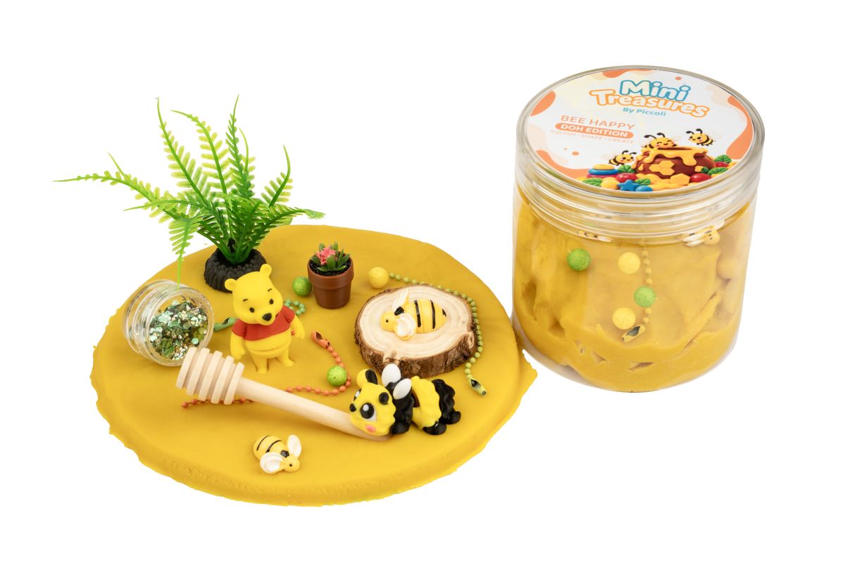 Bee Happy doh scene beside an open tub