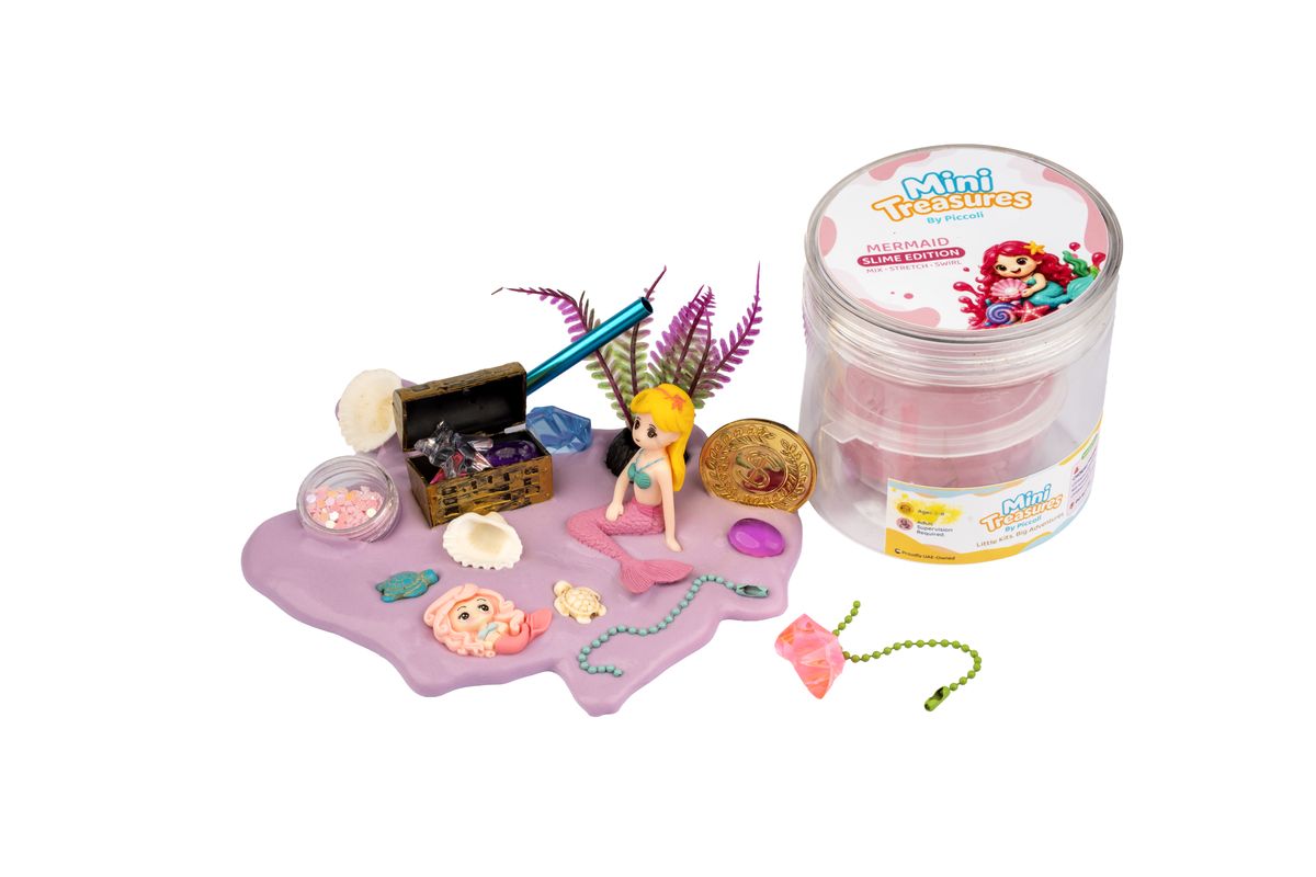 Mermaid slime tub with lilac slime, a mermaid and a treasure chest